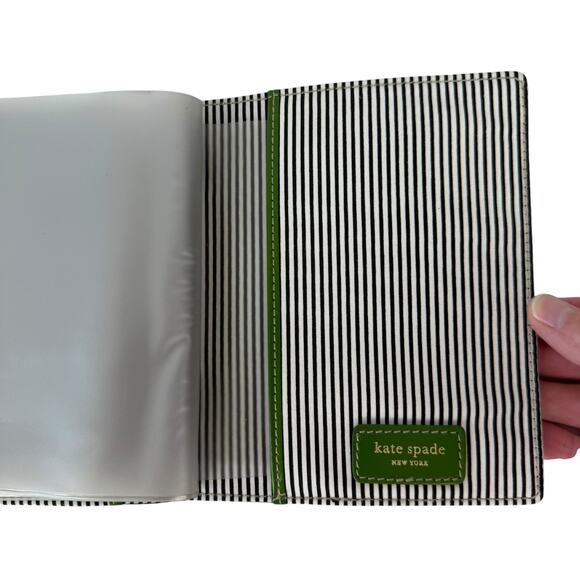 Kate Spade Elyce Black Green Canvas Brag Book Photo Album with Box 6.5" x 5" - Picture 7 of 13